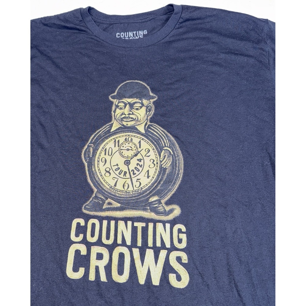 Counting Crows Tour 2024 T Shirt XL Black Concert Band‎ Tee Ceremony Roses